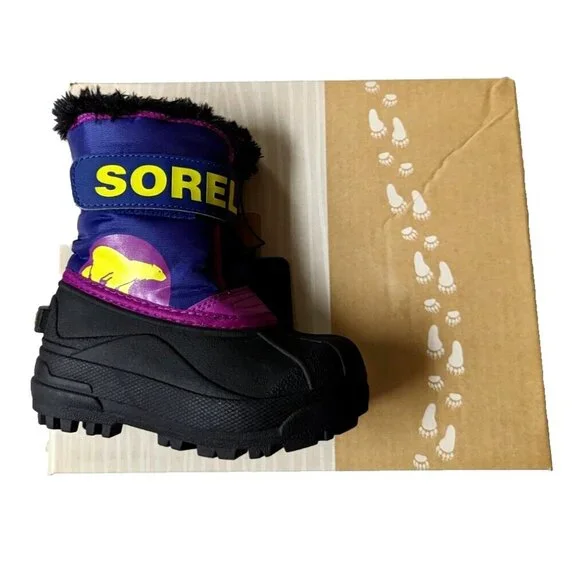Sorel Toddler Boys Girls COMMANDER Snow Boot Winter Plush Furry Bright P… - Picture 6 of 12